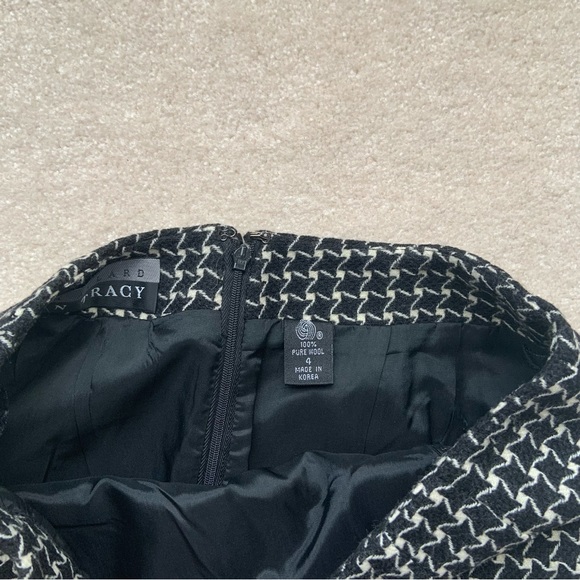 Rare Ellen Tracy Houndstooth Wool Skirt - Picture 2 of 4